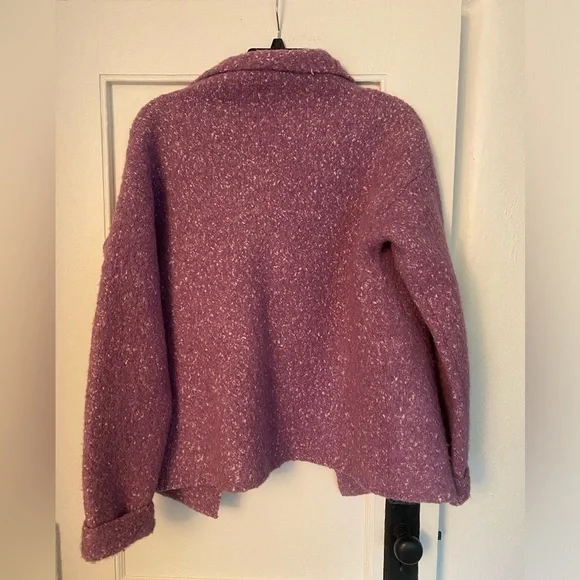 Eileen Fisher Lavender Lilac Chunky Knit Cardigan/Jacket Alpaca Blend Size XS - Picture 3 of 6